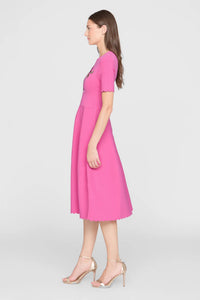 Robe Midi Tricotée Theia Petunia Rose Ensoleillé