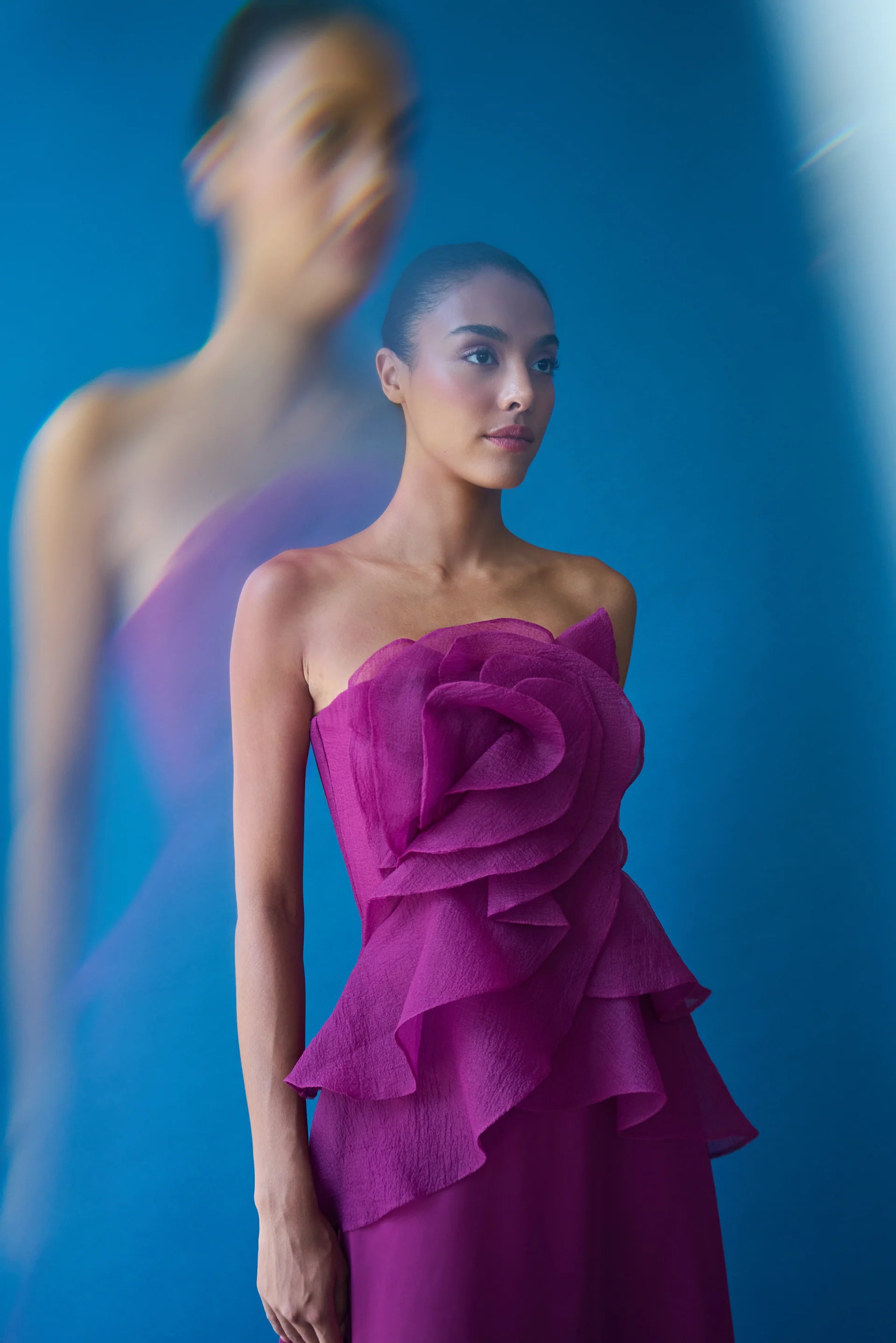 Theia Victoria Draped Rose Cocktail Sangria Dress