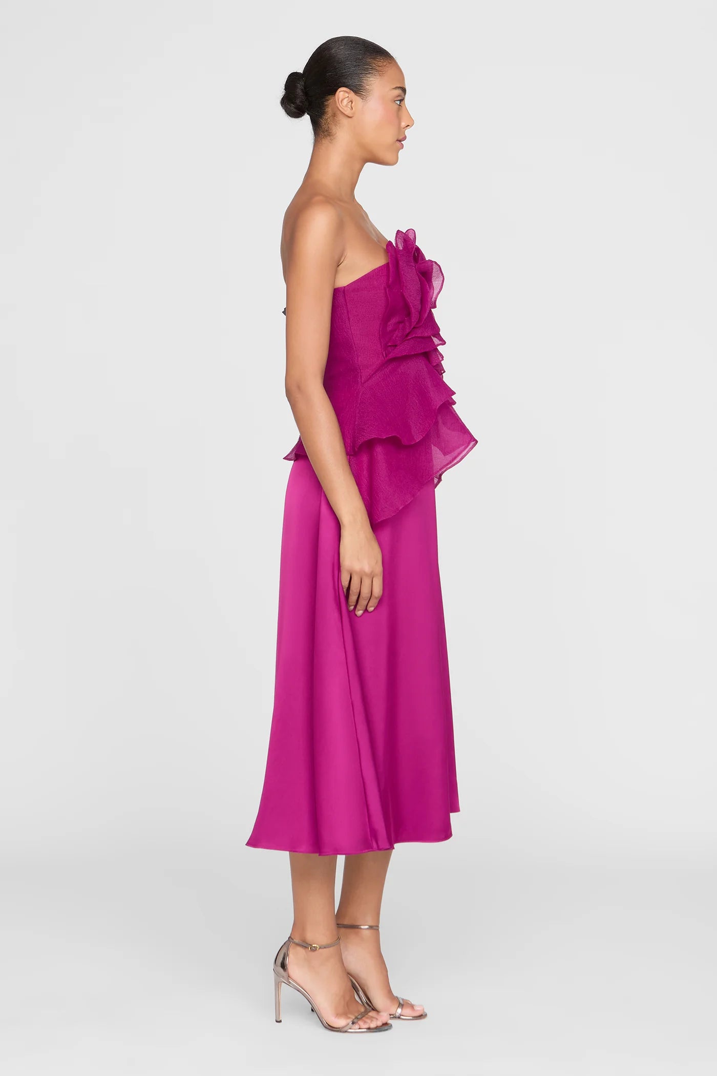 Theia Victoria Draped Rose Cocktail Sangria Dress