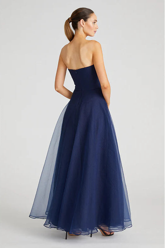 Theia Couture Teresa Strapless Draped Gown