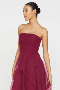 Theia Couture Teresa Strapless Draped Gown
