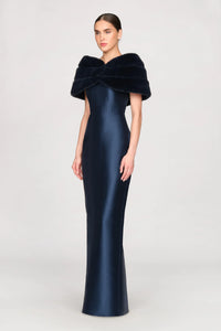 Theia Sierra Faux Mink Shawl Shadow Petal