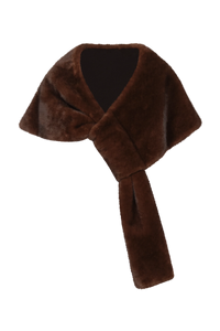 Theia Ayana Faux Mink Cape Mahogany