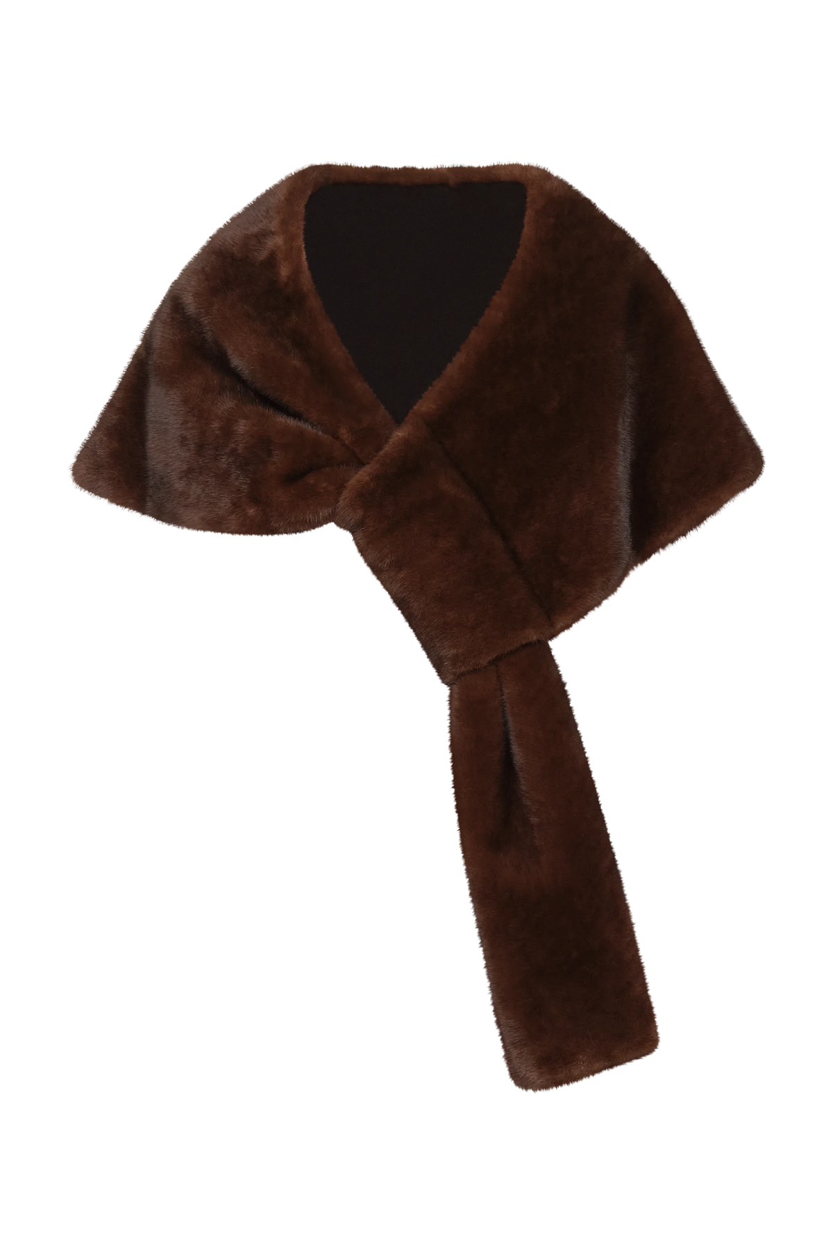 Theia Ayana Faux Mink Cape Mahogany