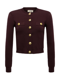 L'Agence Toulouse Crop Crew Neck Cardigan Blazer