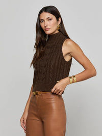 L'Agence Bellini Cable-Knit Turtleneck