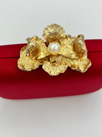 Tres Chic Tres Chic Flower Clutch Red