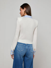 L'Agence April Poplin Collar Pullover