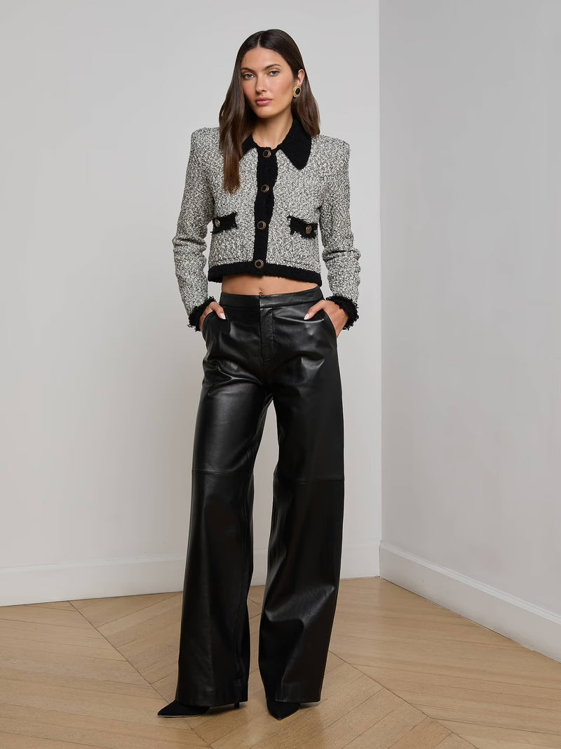L’Agence Arielle Collared Cropped Jacket