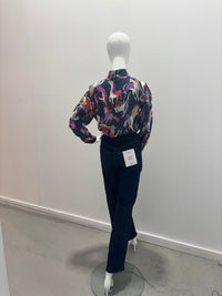 Chemise Marella Nastro Bleu marine à motifs de chevaux