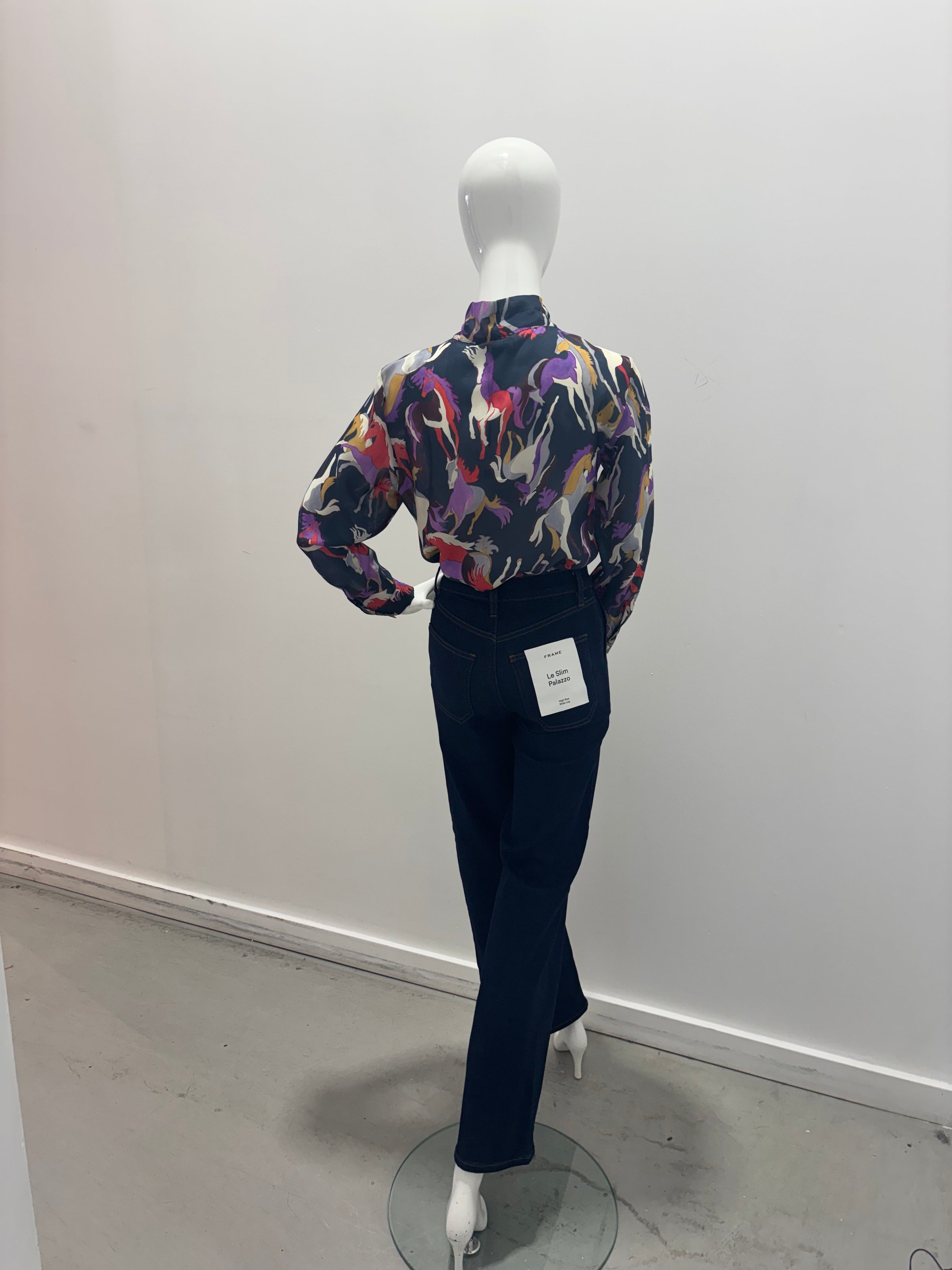 Chemise Marella Nastro Bleu marine à motifs de chevaux