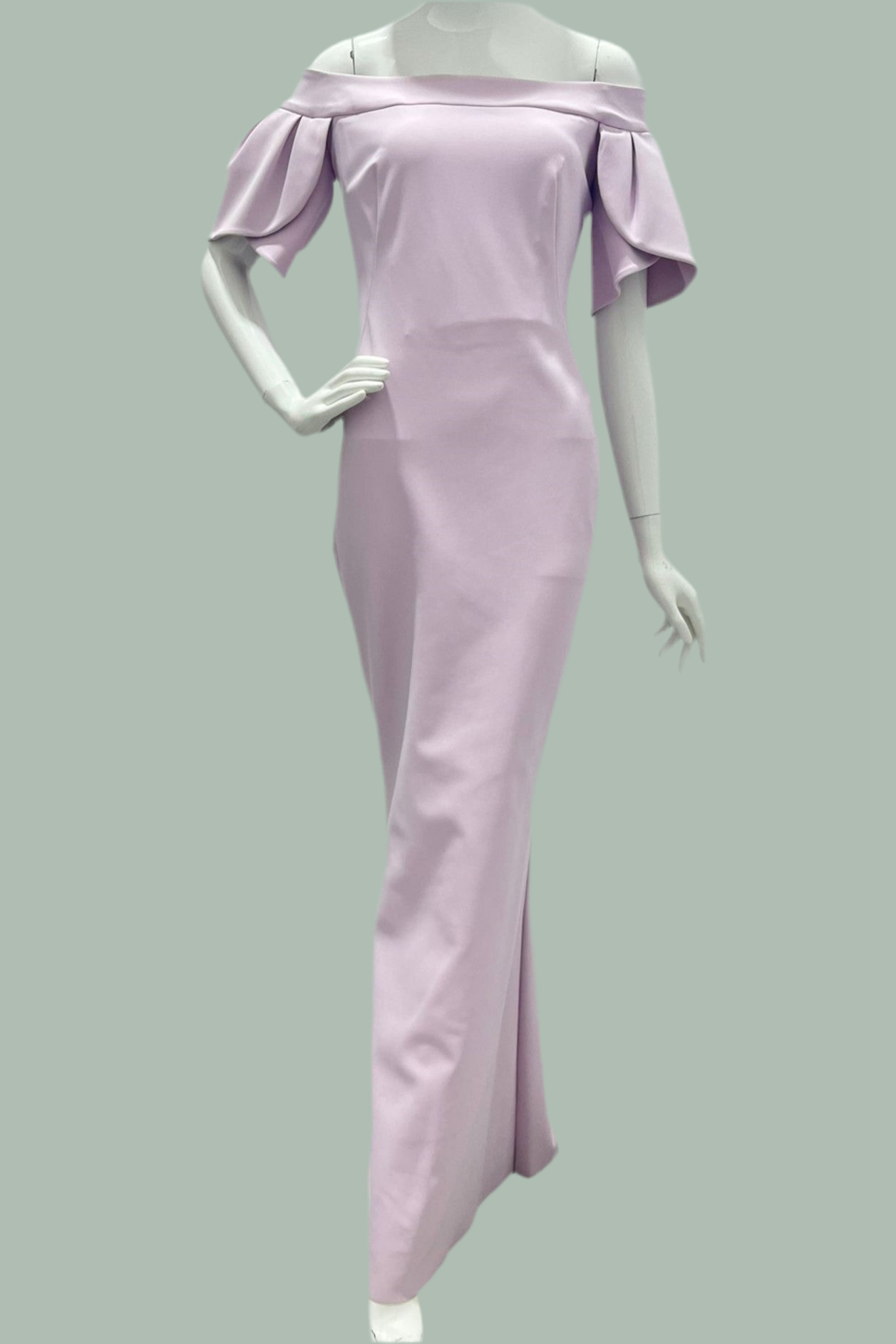 Robe stretch Frascara à épaules dénudées et manches tulipes