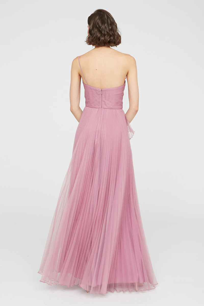 Theia Delphine Pleated Organza Gown