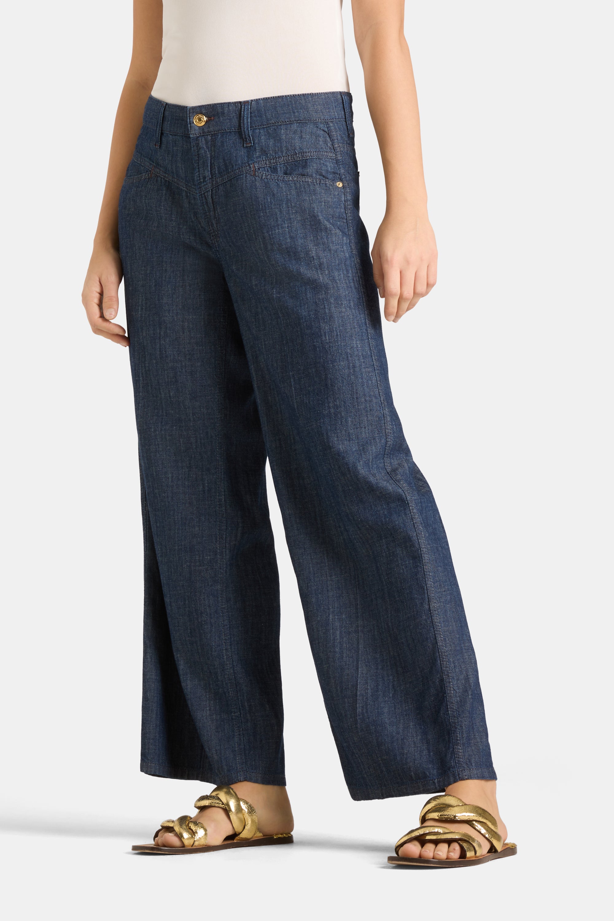 Pantalon raccourci à couture Aimee Cambio Eco Rinsed