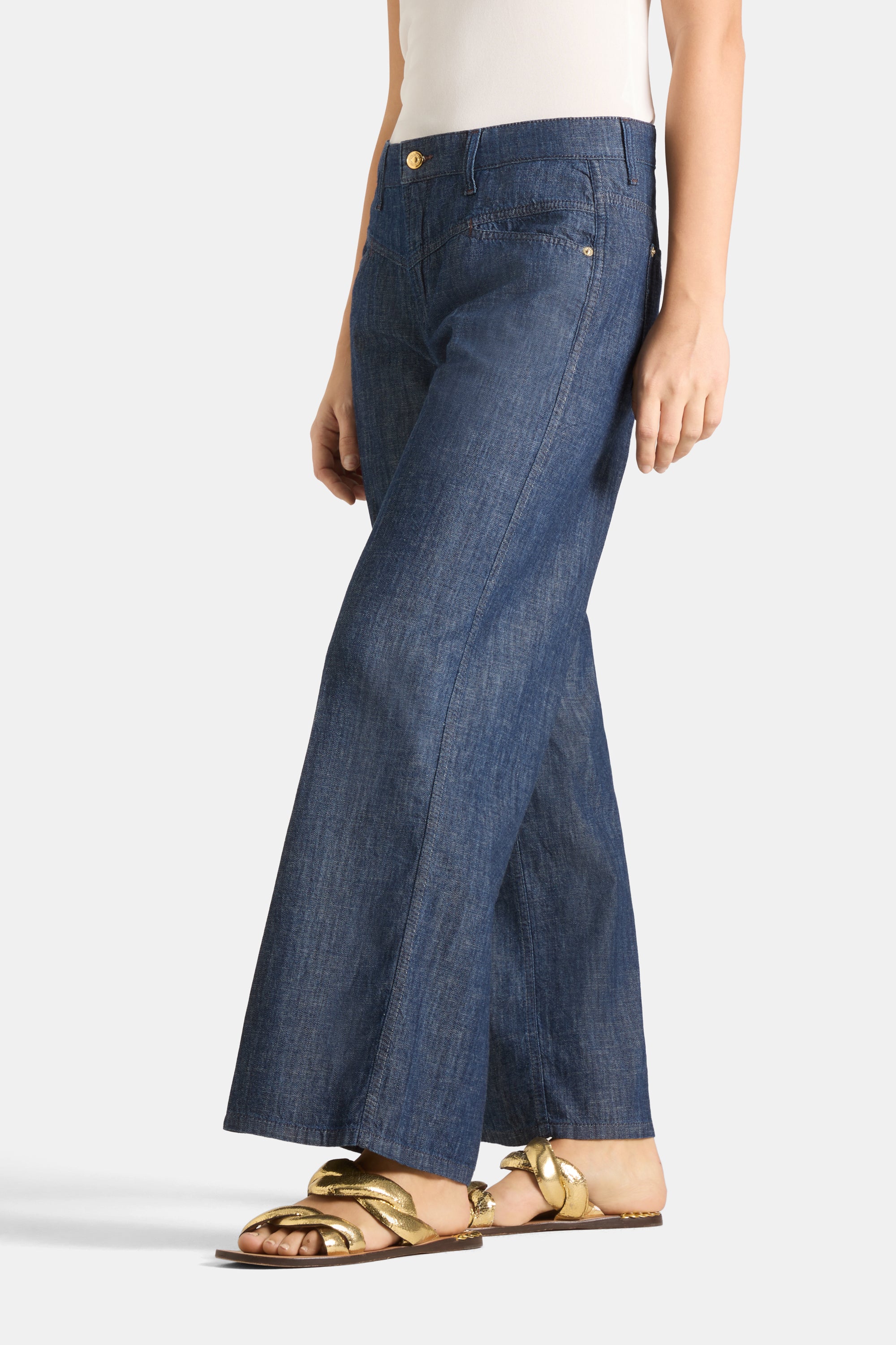 Pantalon raccourci à couture Aimee Cambio Eco Rinsed