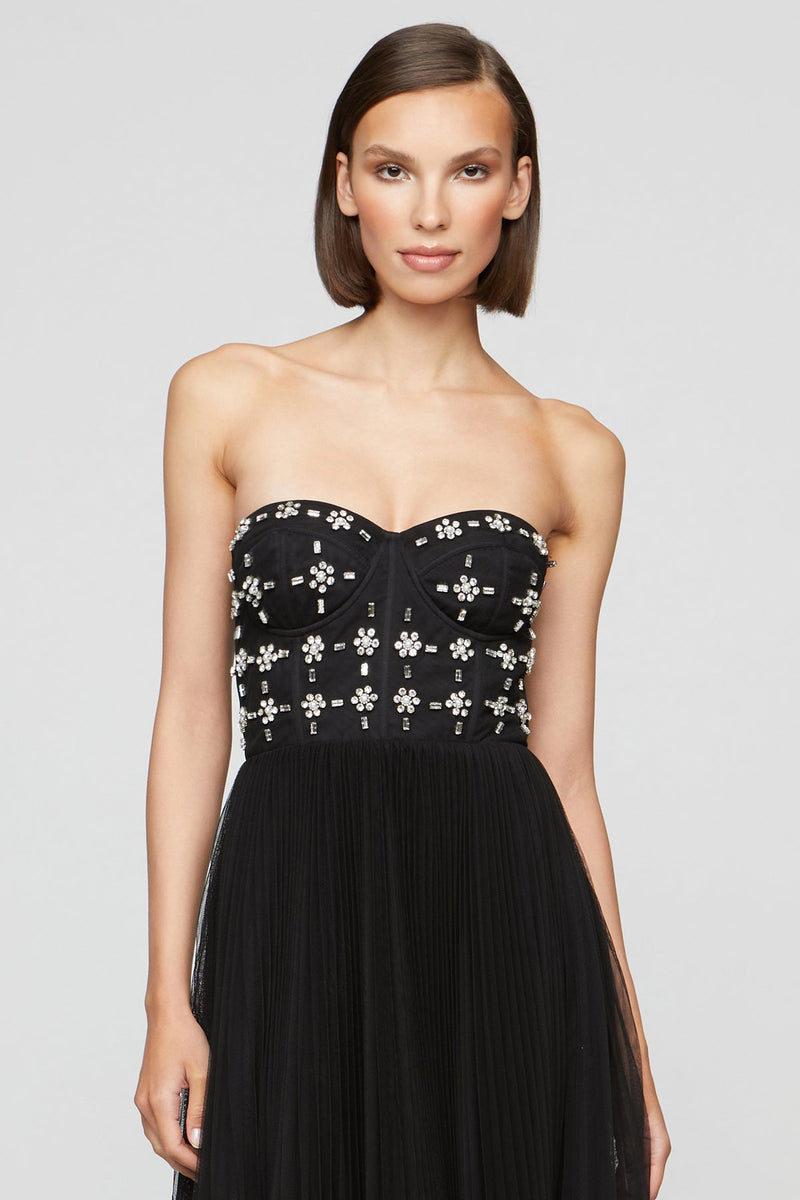 THEIA 88113396 ALESSIA STRAPLESS MIDI DRESS