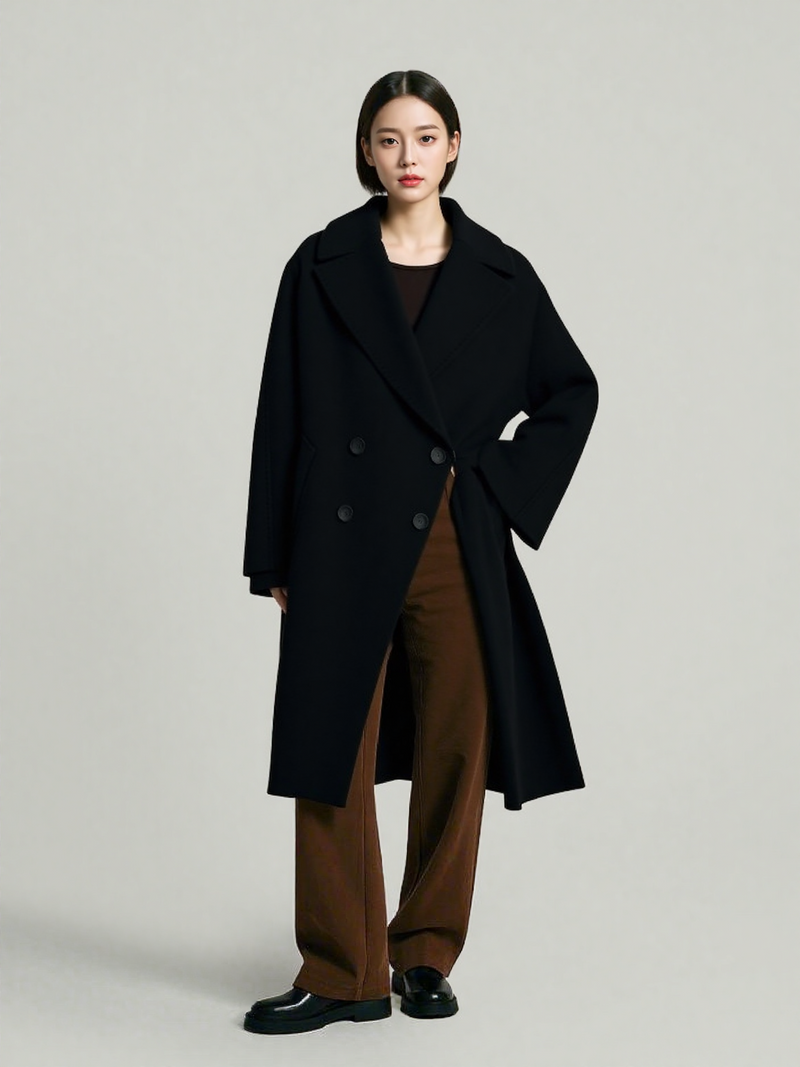 Cinzia Rocca Double Breast V-Neck Coat