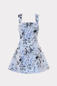 Milly Elodie Jacquard Mini Dress Blue/Navy