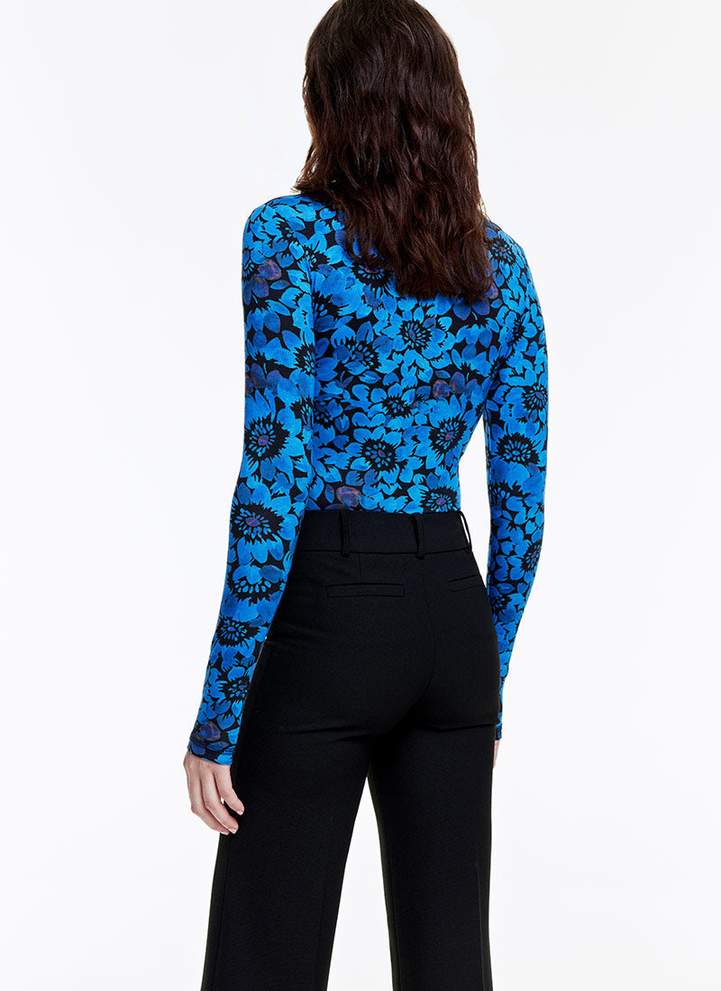 Smythe Lapis Floral Turtleneck Blouse