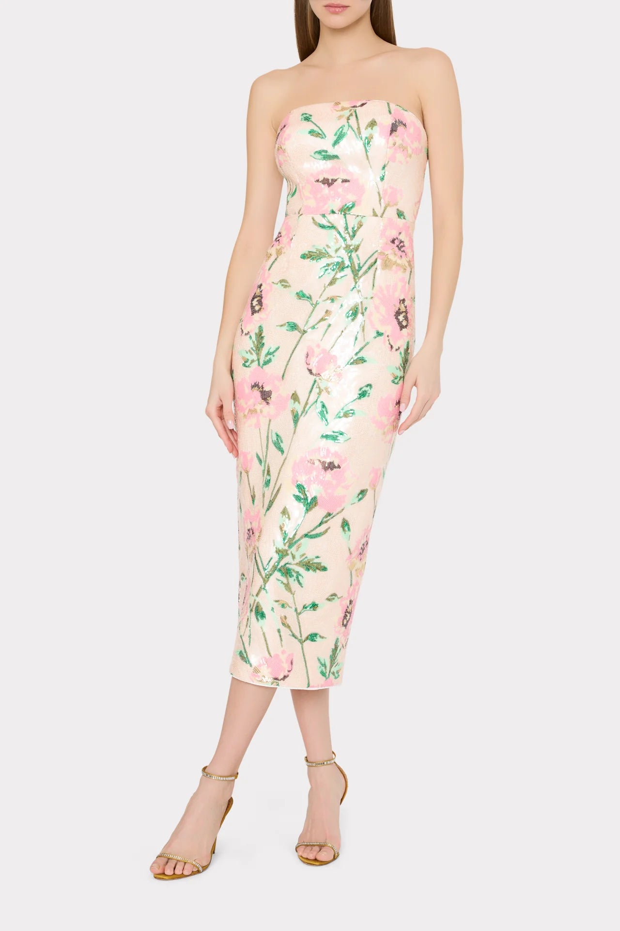 Milly Kait Floral Sequins Dress