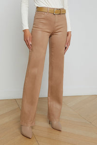 L'Agence Clayton Coated Wide-Leg Jean