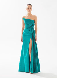 Tarik Ediz Peltz Strapless Gown With Dramatic Sash