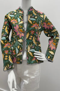 Cotton Reversible Quilted Jacket Black Garden