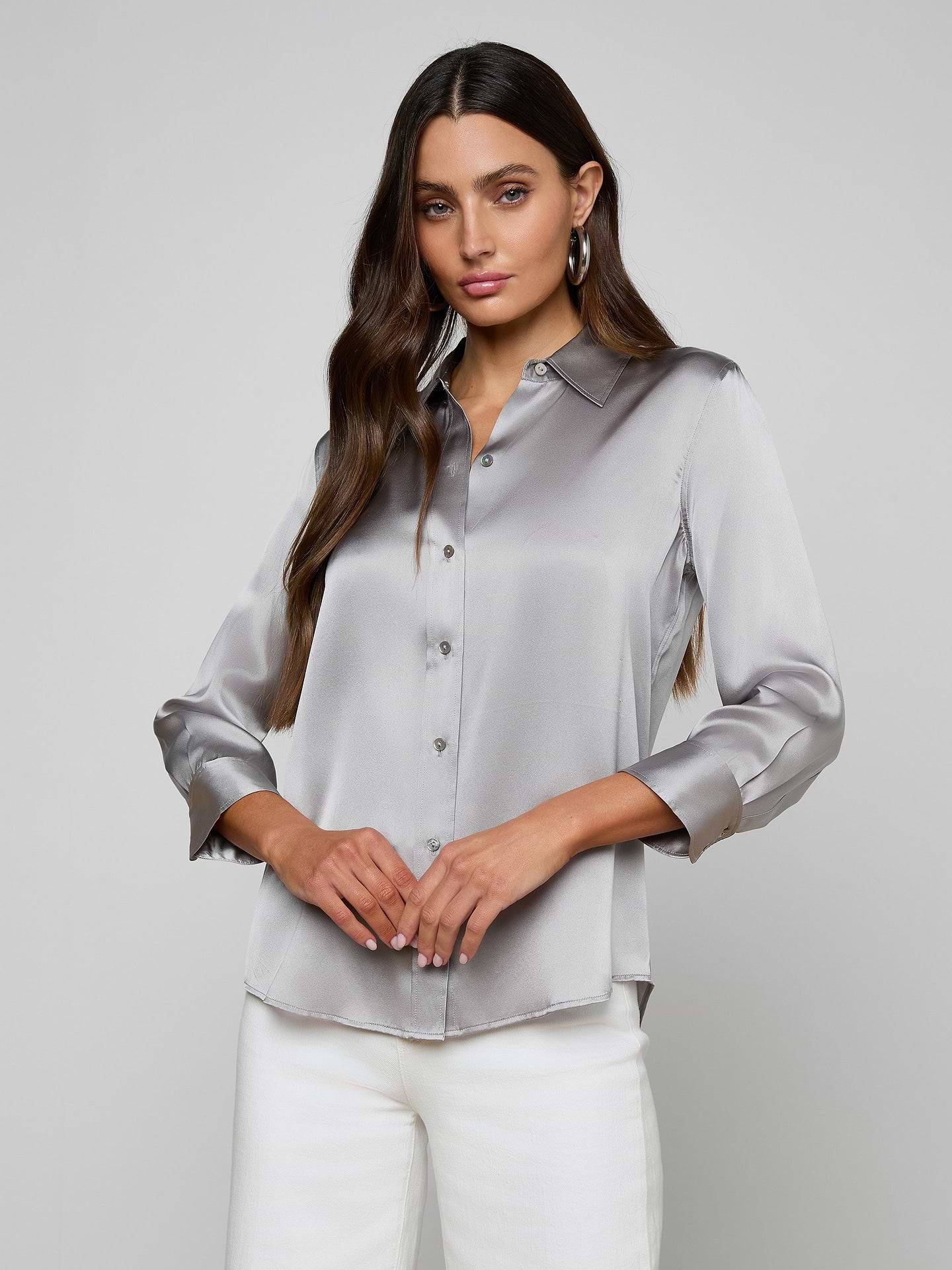 Blouse manches 3/4 L'Agence Dani Light Pewter