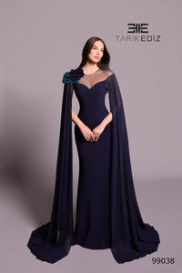 Tarik Ediz Dahlia Elbise Navy