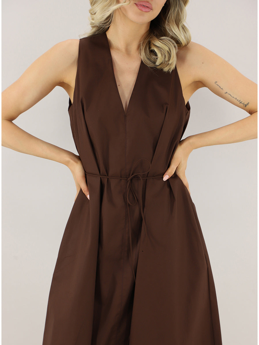 Robe col V Twinset liqueur de café