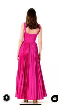 Tarik Ediz Grima Elbise Pleated A-Line Gown