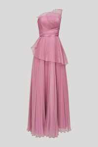 Theia Delphine Pleated Organza Gown