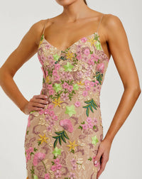 Robe colonne sans manches Mac Duggal brodée de fleurs