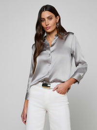 Blouse manches 3/4 L'Agence Dani Light Pewter