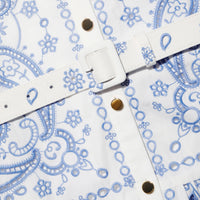 Robe Midi Brodée Blanche et Bleue Self-Portrait Blanche