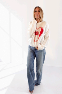 Kerri Rosenthal Boyfriend Maple Leaf Sweater White