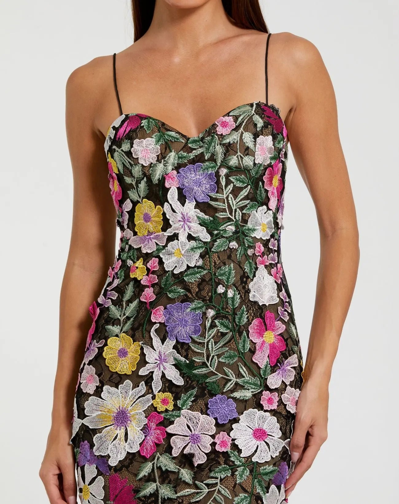 MAC DUGGAL 68897 Floral Embroidered Sleeveless Bustier Gown