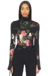 Alice & Olivia Delania Long Sleeve Turtle Neck Top