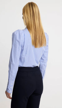 Smythe Box Pleat Shirt Blue Oxford