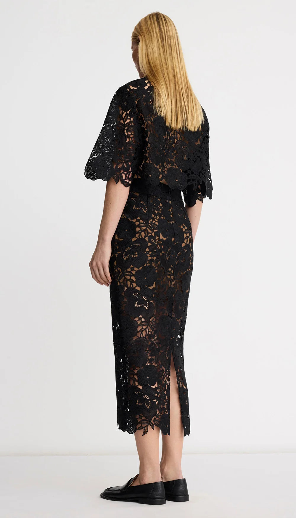 Smythe Lace Pencil Skirt Black