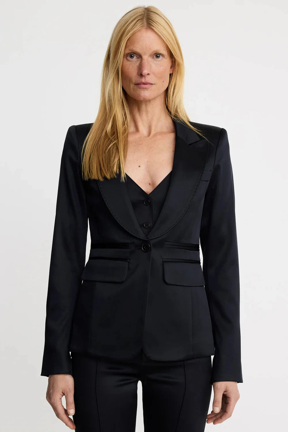 Smythe Tuxedo Peaked Lapel Blazer - Black