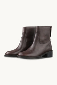 Ilse Jacobsen Leather Ankle Boots - Brown Black