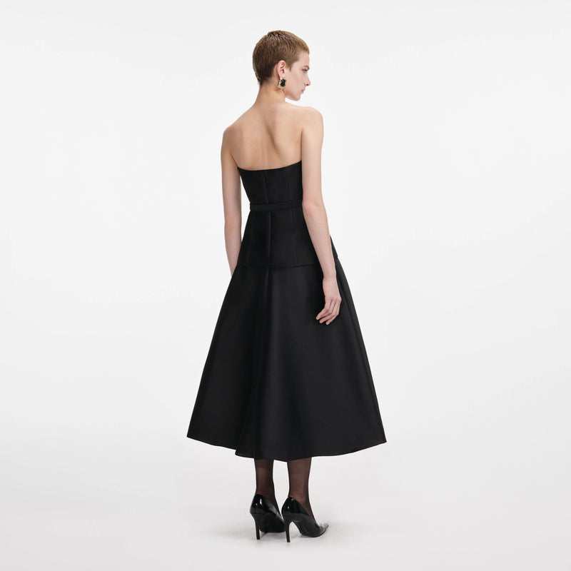 Self-Portrait Taffeta Bandeau Midi Dress