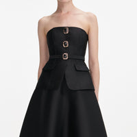 Self-Portrait Taffeta Bandeau Midi Dress