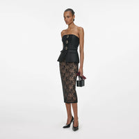 Self-Portrait Taffeta Top & Midi Skirt Ensemble