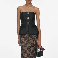 Self-Portrait Taffeta Top & Midi Skirt Ensemble