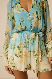 Hemant & Nandita Ajia Belt Romper Blue