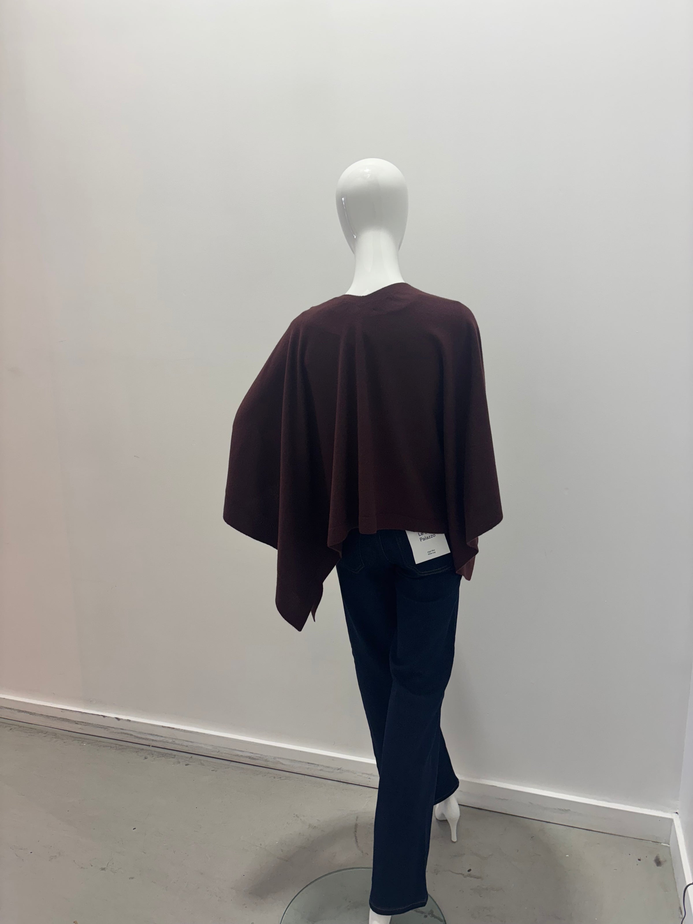 Repeat Organic Cashmere Knitted Poncho Lava