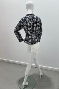 Cotton Reversible Quilted Jacket Black Garden