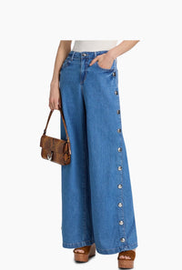 L'Agence Jennings High Rise Snap Wide Leg Jean Tortsen